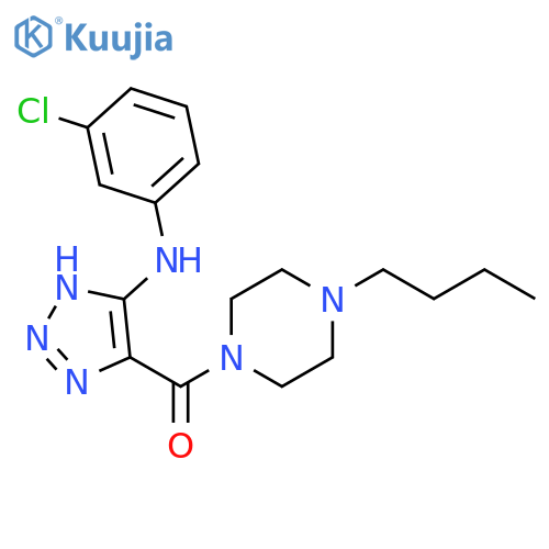 4-(4-butylpiperazine-1-carbonyl)-N-(3-chlorophenyl)-1H-1,2,3-triazol-5-amine structure