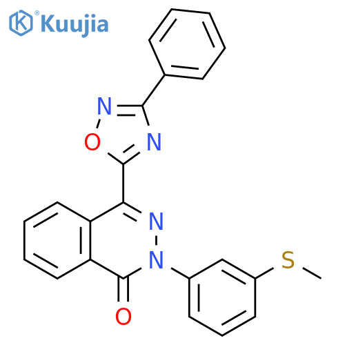 2-[3-(methylsulfanyl)phenyl]-4-(3-phenyl-1,2,4-oxadiazol-5-yl)-1,2-dihydrophthalazin-1-one structure