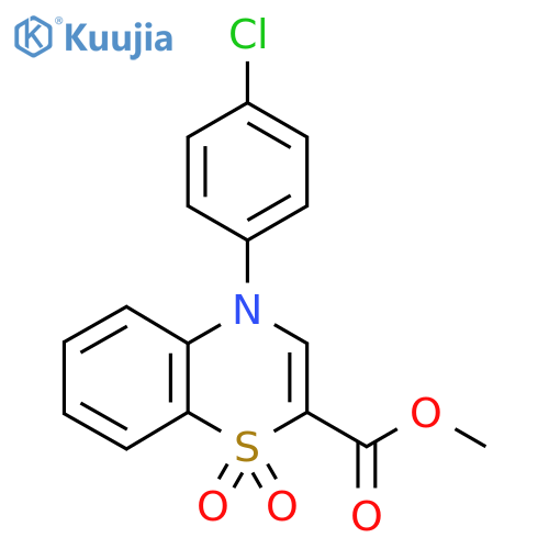 methyl 4-(4-chlorophenyl)-1,1-dioxo-4H-1lambda6,4-benzothiazine-2-carboxylate structure