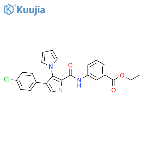ethyl 3-[4-(4-chlorophenyl)-3-(1H-pyrrol-1-yl)thiophene-2-amido]benzoate structure