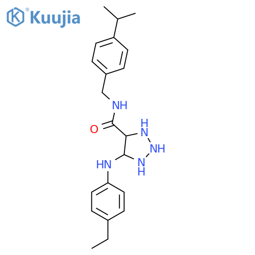 5-[(4-ethylphenyl)amino]-N-{[4-(propan-2-yl)phenyl]methyl}-1H-1,2,3-triazole-4-carboxamide structure