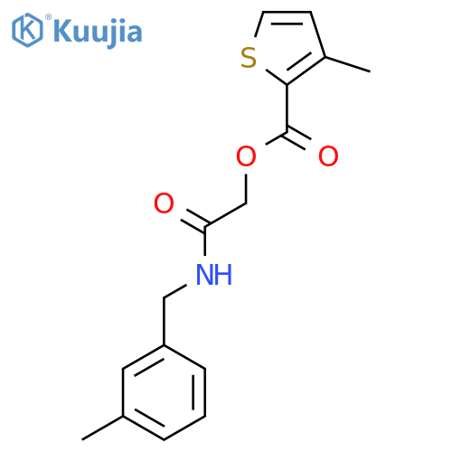 {[(3-methylphenyl)methyl]carbamoyl}methyl 3-methylthiophene-2-carboxylate structure