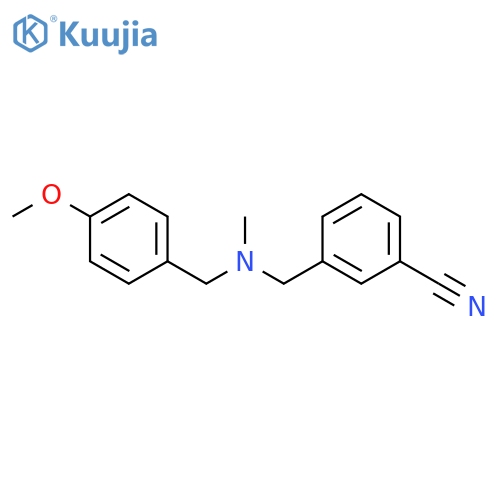 3-({[(4-methoxyphenyl)methyl](methyl)amino}methyl)benzonitrile structure