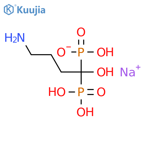sodium hydrogen (4-amino-1-hydroxy-1-phosphonobutyl)phosphonate structure