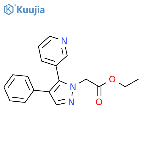 1H-Pyrazole-1-acetic acid, 4-phenyl-5-(3-pyridinyl)-, ethyl ester structure