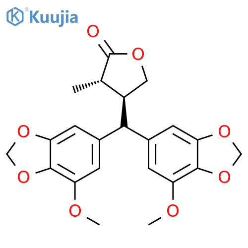 2(3H)-Furanone,4-[bis(7-methoxy-1,3-benzodioxol-5-yl)methyl]dihydro-3-methyl-, (3S,4S)- structure