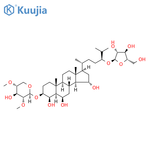 a-L-Arabinofuranoside, (3b,4b,5a,6b,15a,24S)-3-[(2,4-di-O-methyl-b-D-xylopyranosyl)oxy]-4,6,15-trihydroxycholestan-24-yl(9CI) structure