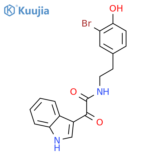 1H-Indole-3-acetamide,N-[2-(3-bromo-4-hydroxyphenyl)ethyl]-a-oxo- structure
