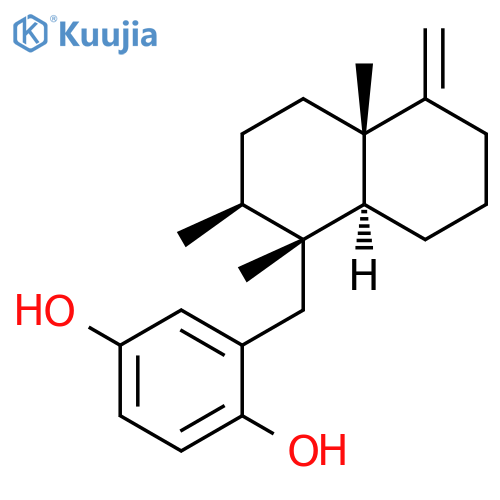 1,4-Benzenediol, 2-[[(1R,2S,4aS,8aS)-decahydro-1,2,4a-trimethyl-5-methylene-1-naphthalenyl]methyl]- structure