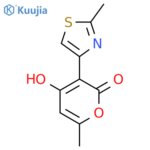 4-Hydroxy-6-methyl-3-(2-methylthiazol-4-yl)-2H-pyran-2-one structure