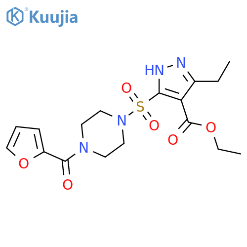 ethyl 3-ethyl-5-{[4-(furan-2-carbonyl)piperazin-1-yl]sulfonyl}-1H-pyrazole-4-carboxylate structure