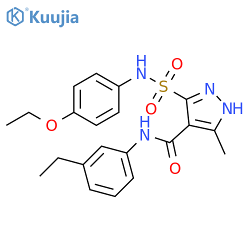 5-[(4-ethoxyphenyl)sulfamoyl]-N-(3-ethylphenyl)-3-methyl-1H-pyrazole-4-carboxamide structure