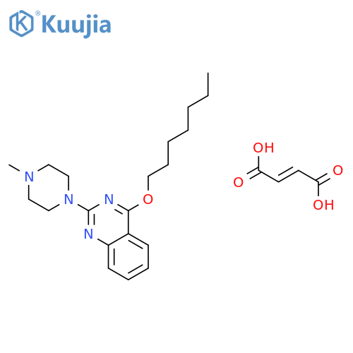 4-(heptyloxy)-2-(4-methylpiperazin-1-yl)quinazoline (2E)-but-2-enedioate structure