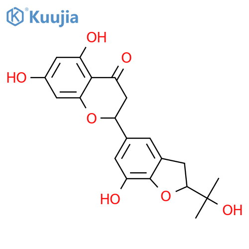 2-[2,3-Dihydro-7-hydroxy-2-(1-hydroxy-1-methylethyl)-5-benzofuranyl]-2,3-dihydro-5,7-dihydroxy-4H-1-benzopyran-4-one structure