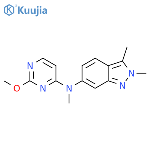 N-(2-Methoxypyrimidin-4-yl)-N-methyl-2,3-dimethyl-2-H-indazol-6-amine structure
