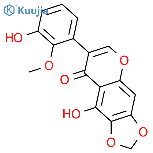 8H-1,3-Dioxolo[4,5-g][1]benzopyran-8-one,9-hydroxy-7-(3-hydroxy-2-methoxyphenyl)- structure