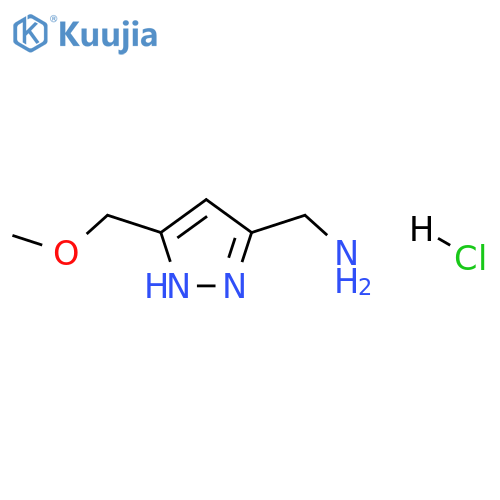 [5-(methoxymethyl)-1H-pyrazol-3-yl]methanamine hydrochloride structure