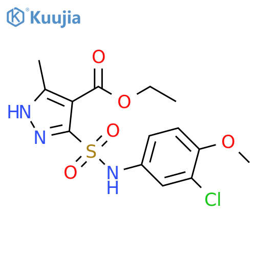 ethyl 5-[(3-chloro-4-methoxyphenyl)sulfamoyl]-3-methyl-1H-pyrazole-4-carboxylate structure