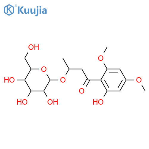 1-Butanone, 3-(β-D-glucopyranosyloxy)-1-(2-hydroxy-4,6-dimethoxyphenyl)-, (3S)- structure