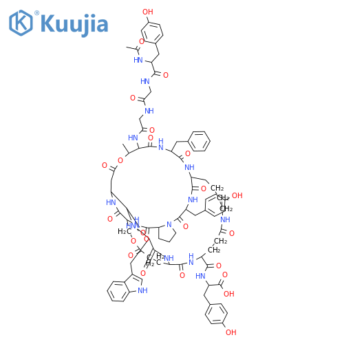 L-Tyrosine, N-acetyl-L-tyrosylglycylglycyl-L-threonyl-L-phenylalanyl-L-lysyl-L-tyrosyl-L-prolyl-L-seryl-L-α-aspartyl-L-tryptophyl-L-α-glutamyl-L-α-glutamyl-, (10→4),(12→9)-dilactone, (13→6)-lactam structure