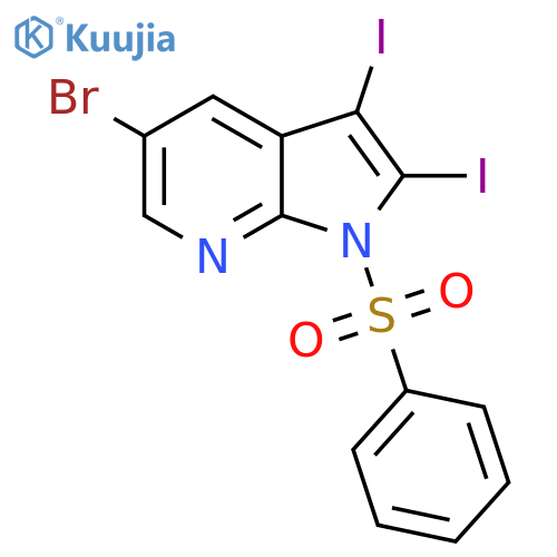 5-Bromo-2,3-diiodo-1-(phenylsulfonyl)-1H-pyrrolo2,3-bpyridine structure