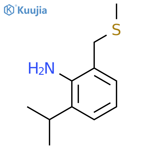 Benzenamine, 2-(1-methylethyl)-6-[(methylthio)methyl]- structure