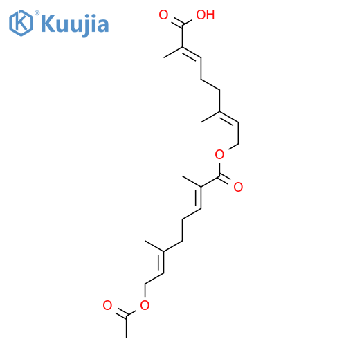 (2E,6E)-8-{[ (2E,6E)-8-Acetoxy-2,6-dimethylocta-2,6-dienoyl]oxy}-2,6-dimethylocta-2,6-dienoic acid structure