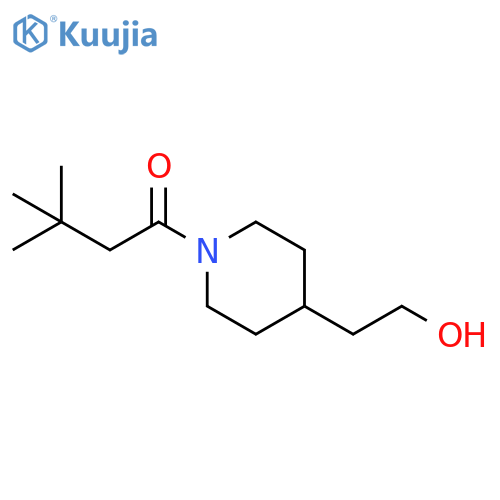 1-(4-(2-hydroxyethyl)piperidin-1-yl)-3,3-dimethylbutan-1-one structure