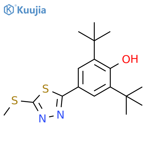 2,6-Di(tert-butyl)-4-5-(methylsulfanyl)-1,3,4-thiadiazol-2-ylbenzenol structure