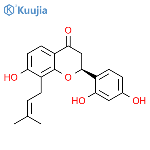 4H-1-Benzopyran-4-one,2-(2,4-dihydroxyphenyl)-2,3-dihydro-7-hydroxy-8-(3-methyl-2-buten-1-yl)-, (2S)- structure