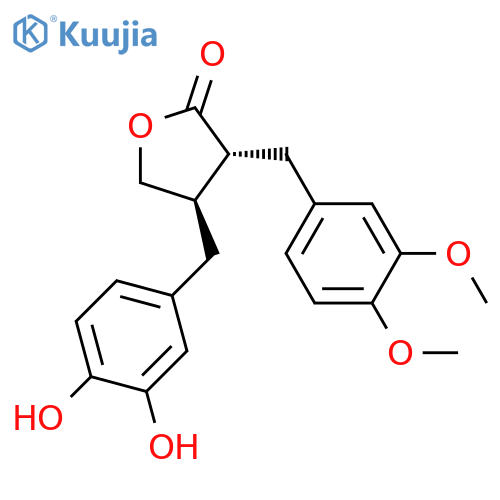 2(3H)-Furanone,4-[(3,4-dihydroxyphenyl)methyl]-3-[(3,4-dimethoxyphenyl)methyl]dihydro-,(3R,4R)- structure