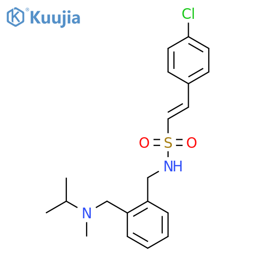 2-(4-chlorophenyl)-N-[(2-{[methyl(propan-2-yl)amino]methyl}phenyl)methyl]ethene-1-sulfonamide structure