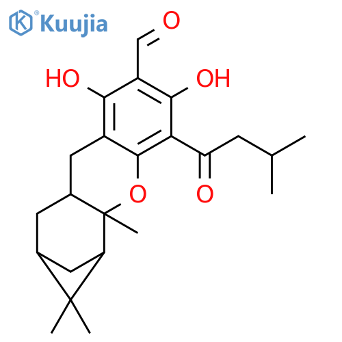 2,4-Methano-1H-xanthene-7-carboxaldehyde,2,3,4,4a,9,9a-hexahydro-6,8-dihydroxy-3,3,4a-trimethyl-5-(3-methyl-1-oxobutyl)-,(2S,4R,4aS,9aR)- structure