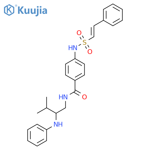 N-[3-methyl-2-(phenylamino)butyl]-4-(2-phenylethenesulfonamido)benzamide structure