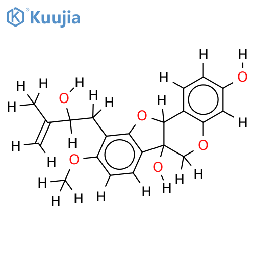 (6aS,11aS)-10-((2S)-2-hydroxy-3-methylbut-3-enyl)-9-methoxy-6a-hydroxypterocarpan structure