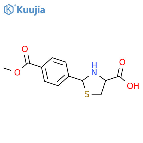2-(4-(Methoxycarbonyl)phenyl)thiazolidine-4-carboxylic acid structure