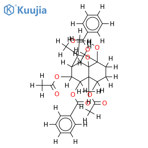 (1S,4S,5S,6R,7R,8R,9R,10S)-1,8-diacetoxy-9,6-dibenzoyloxy-4-hydroxy-dihydro-beta-agarofuran structure