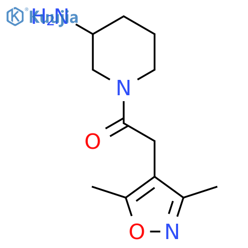 1-(3-Aminopiperidin-1-yl)-2-(3,5-dimethylisoxazol-4-yl)ethan-1-one structure