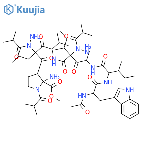 L-Proline,1-[N-[N-[N-[N-[N-[N-[N-[N-(N-acetyl-L-tryptophyl)-L-isoleucyl]-L-alanyl]-2-methylalanyl]-L-isoleucyl]-L-valyl]-2-methylalanyl]-L-leucyl]-2-methylalanyl]-,methyl ester (9CI) structure