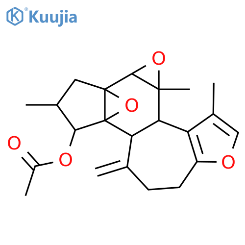 2H,5H-1b,4a-Epoxyoxireno[6',7']indeno[5',4':3,4]cyclohepta[1,2-b]furan-4-ol,1a,3,4,4b,6,7,10b,10c-octahydro-3,10,10c-trimethyl-5-methylene-, acetate,(1aS,1bS,3R,4R,4aS,4bS,10bS,10cS)- (9CI) structure