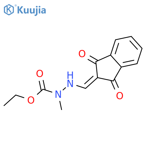 Hydrazinecarboxylicacid, 2-[(1,3-dihydro-1,3-dioxo-2H-inden-2-ylidene)methyl]-1-methyl-, ethylester structure