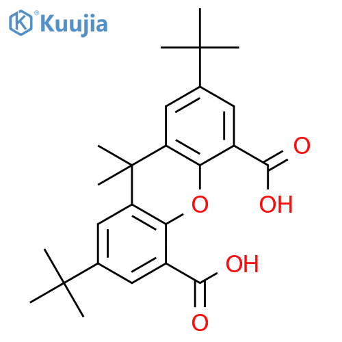 2,7-Di-tert-butyl-9,9-dimethyl-9H-xanthene-4,5-dicarboxylic acid structure