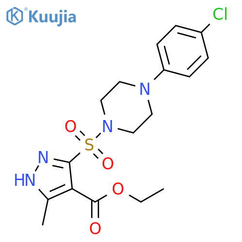 ethyl 5-{[4-(4-chlorophenyl)piperazin-1-yl]sulfonyl}-3-methyl-1H-pyrazole-4-carboxylate structure