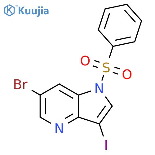 6-Bromo-3-iodo-1-(phenylsulfonyl)-1H-pyrrolo3,2-bpyridine structure