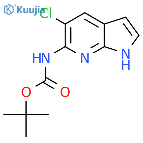 tert-Butyl (5-chloro-1H-pyrrolo2,3-bpyridin-6-yl)carbamate structure