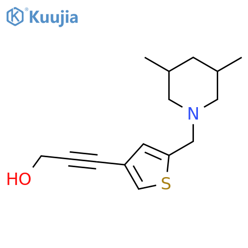 3-{5-[(3,5-Dimethylpiperidin-1-yl)methyl]thiophen-3-yl}prop-2-yn-1-ol structure