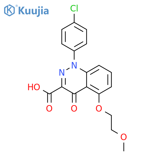 3-Cinnolinecarboxylicacid, 1-(4-chlorophenyl)-1,4-dihydro-5-(2-methoxyethoxy)-4-oxo- structure