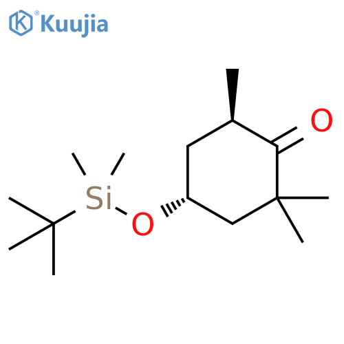(4R,6R)-4-(1,1-Dimethylethyl)dimethylsilyloxy-2,2,6-trimethyl-cyclohexanone structure