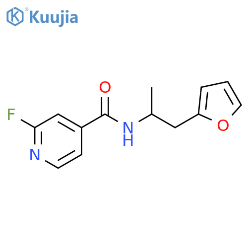 2-fluoro-N-1-(furan-2-yl)propan-2-ylpyridine-4-carboxamide structure