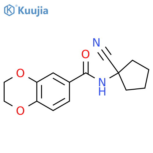 N-(1-cyanocyclopentyl)-2,3-dihydro-1,4-benzodioxine-6-carboxamide structure